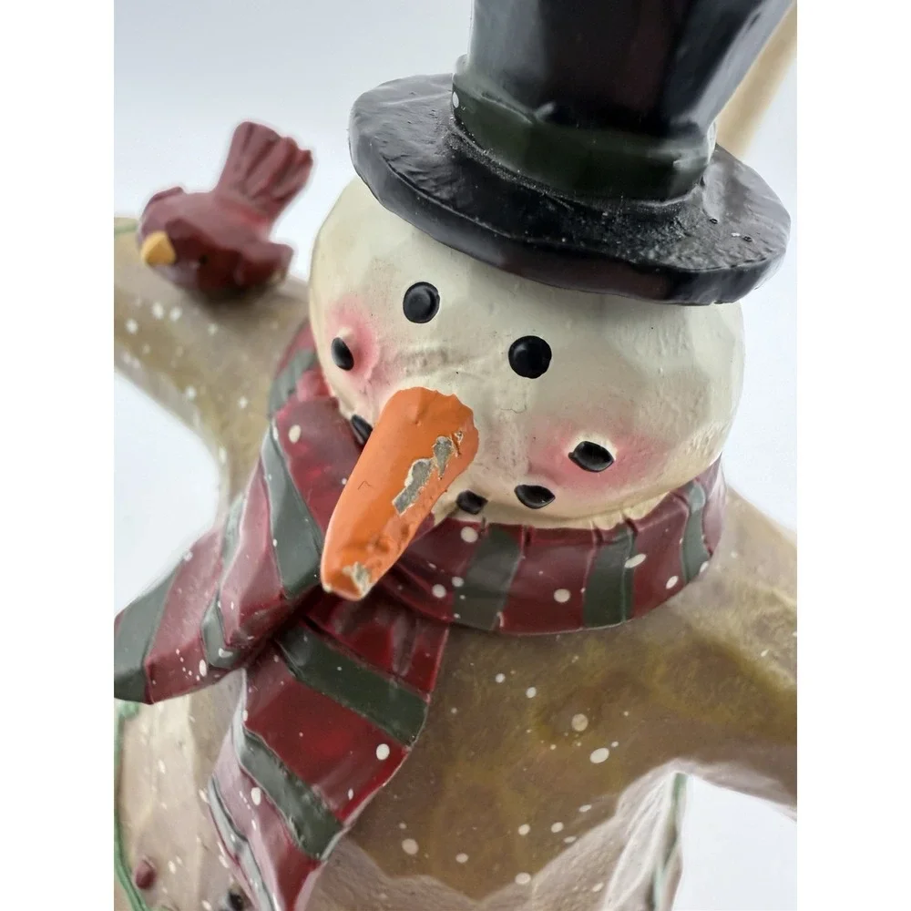 Forest Friend‎ Frosty Snow Man Tea Light Lamp Candle Holder w/ Metal Shade